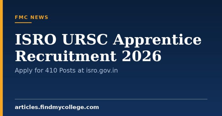 ISRO URSC Apprentice Recruitment 2026: Apply for 410 Posts at isro.gov.in