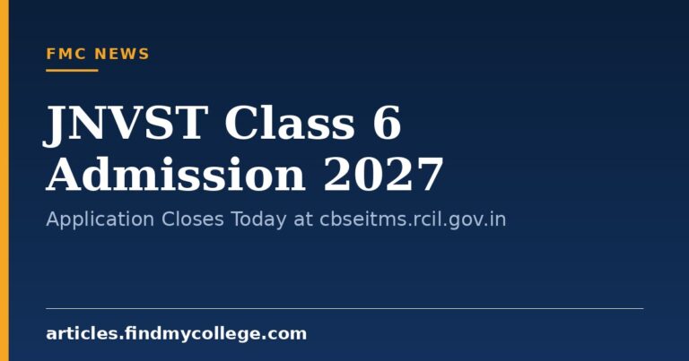 JNVST Class 6 Admission 2027: Application Closes Today at cbseitms.rcil.gov.in