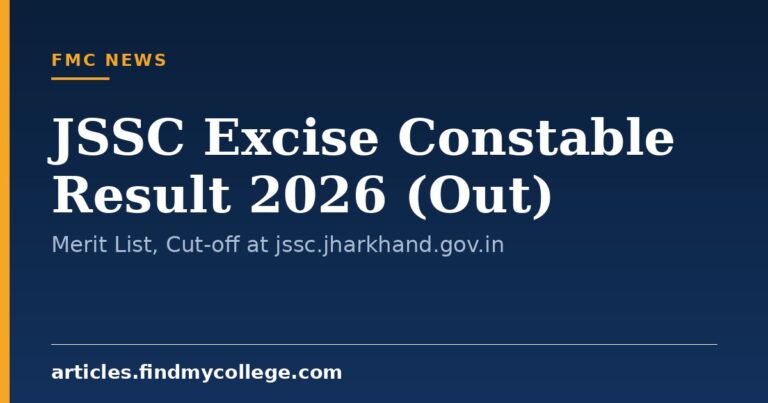 JSSC Excise Constable Result 2026 (Out): Merit List, Cut-off at jssc.jharkhand.gov.in