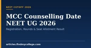 MCC Counselling Date NEET UG 2026: Registration, Rounds & Seat Allotment Result