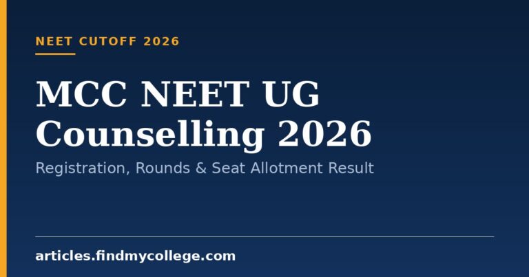 MCC NEET UG Counselling 2026: Registration, Rounds & Seat Allotment Result