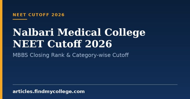 Nalbari Medical College NEET Cutoff 2026: MBBS Closing Rank & Category-wise Cutoff