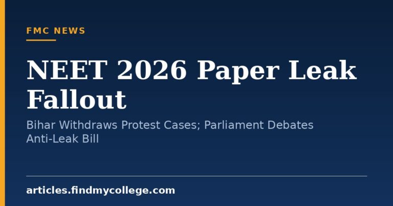 NEET 2026 Paper Leak Fallout: Bihar Withdraws Protest Cases; Parliament Debates Anti-Leak Bill