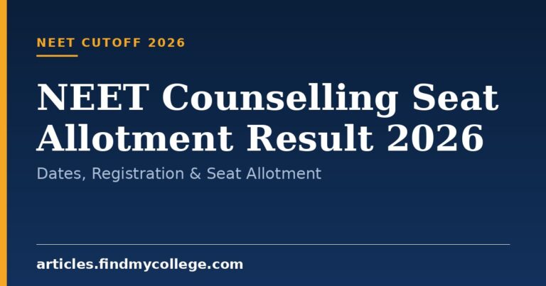 NEET Counselling Seat Allotment Result 2026: Dates, Registration & Seat Allotment