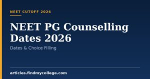NEET PG Counselling Dates 2026: Dates & Choice Filling