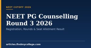 NEET PG Counselling Round 3 2026: Registration, Rounds & Seat Allotment Result