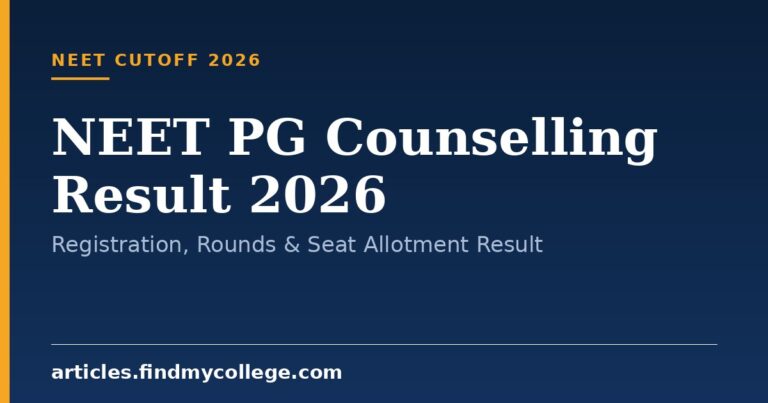 NEET PG Counselling Result 2026: Registration, Rounds & Seat Allotment Result