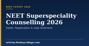 NEET Superspeciality Counselling 2026: Dates, Registration & Seat Allotment