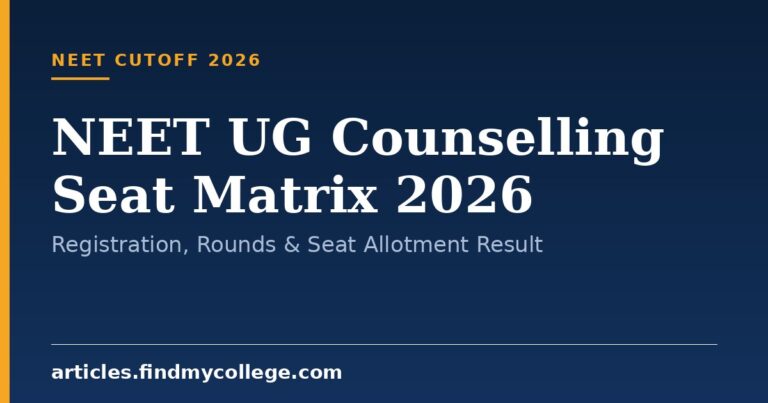 NEET UG Counselling Seat Matrix 2026: Registration, Rounds & Seat Allotment Result