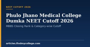Phulo Jhano Medical College Dumka NEET Cutoff 2026: MBBS Closing Rank & Category-wise Cutoff