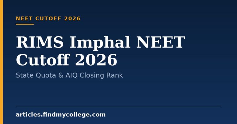 RIMS Imphal NEET Cutoff 2026: State Quota & AIQ Closing Rank