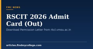 RSCIT 2026 Admit Card Out on 13 July at rkcl.vmou.ac.in: Find Direct Links, Download Process, More