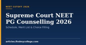 Supreme Court NEET PG Counselling 2026: Schedule, Merit List & Choice Filling
