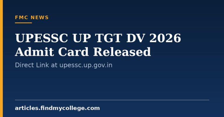 UPESSC UP TGT DV 2026 Admit Card Released: Direct Link at upessc.up.gov.in