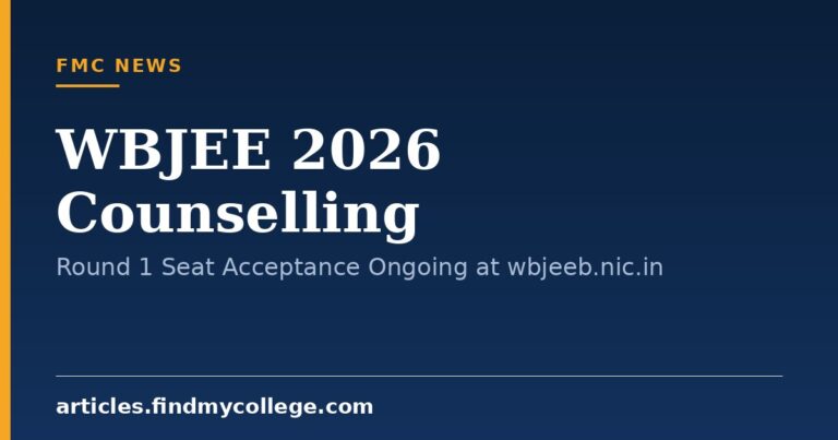 WBJEE 2026 Counselling: Round 1 Seat Acceptance Ongoing at wbjeeb.nic.in
