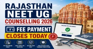 Rajasthan NEET UG Counselling 2026 Round 1 Fee Payment Closes Today