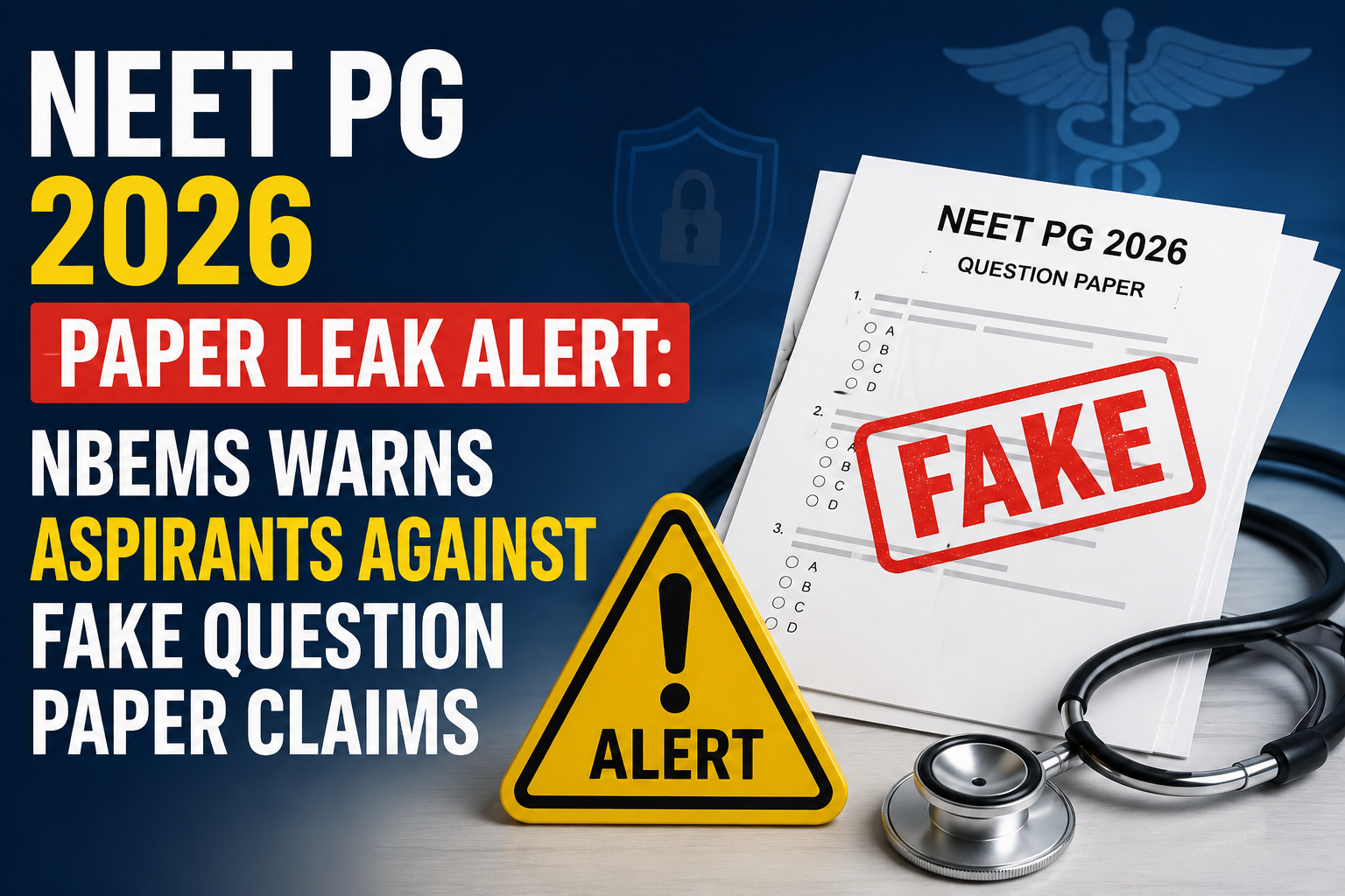 NEET PG 2026 Paper Leak Alert: NBEMS Issues Warning Against Fake Question Paper Claims