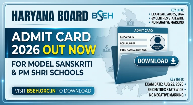 HBSE Admit Card 2026 Out