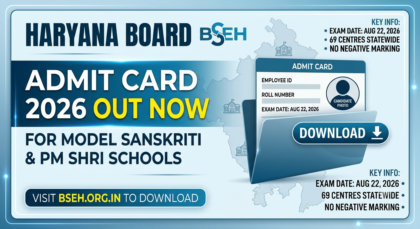HBSE Admit Card 2026 Out