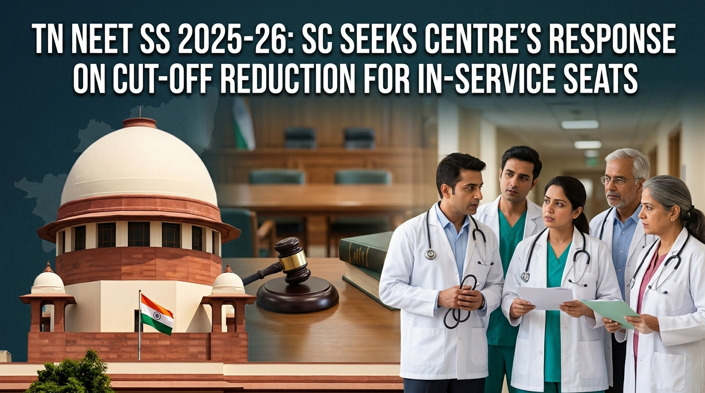TN NEET SS 2025-26: SC Seeks Centre's Response on Cut-off Reduction for In-service Seats