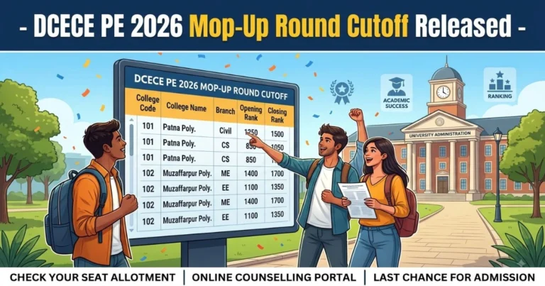 DCECE PE 2026 Mop Up Round Cutoff Released