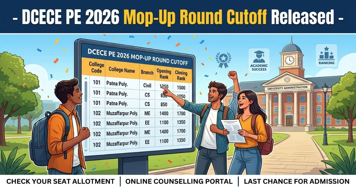 DCECE PE 2026 Mop Up Round Cutoff Released