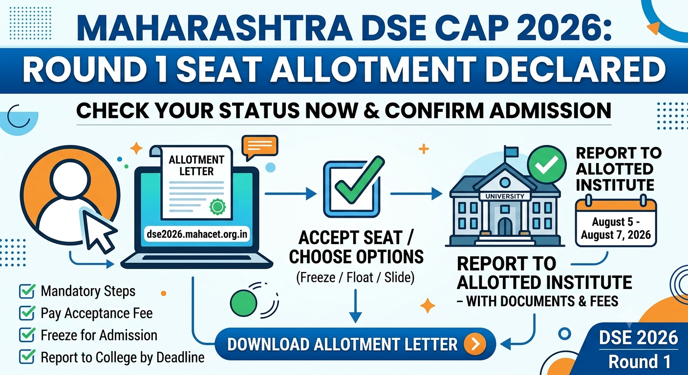 Maharashtra DSE CAP 2026: Round 1 Seat Allotment Declared
