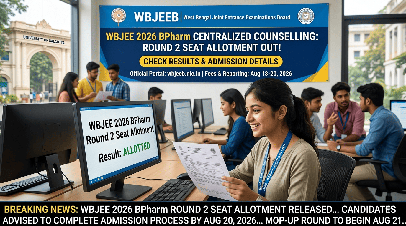 WBJEE BPharm Round 2 Seat Allotment Result 2026 Declared