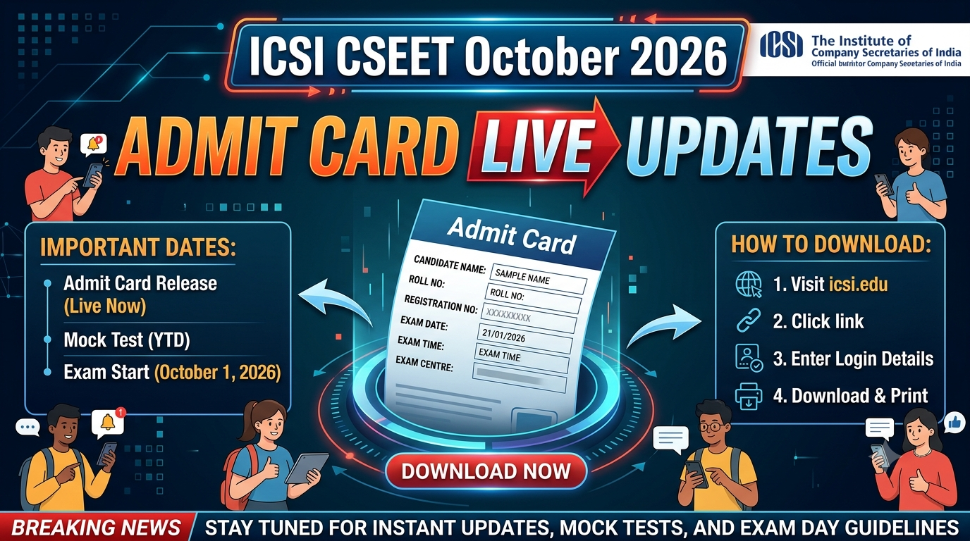 ICSI CSEET October 2026 Admit Card
