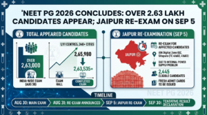 NEET PG 2026 Concludes: Over 2.63 Lakh Candidates Appear; Jaipur Re-Exam on Sep 5