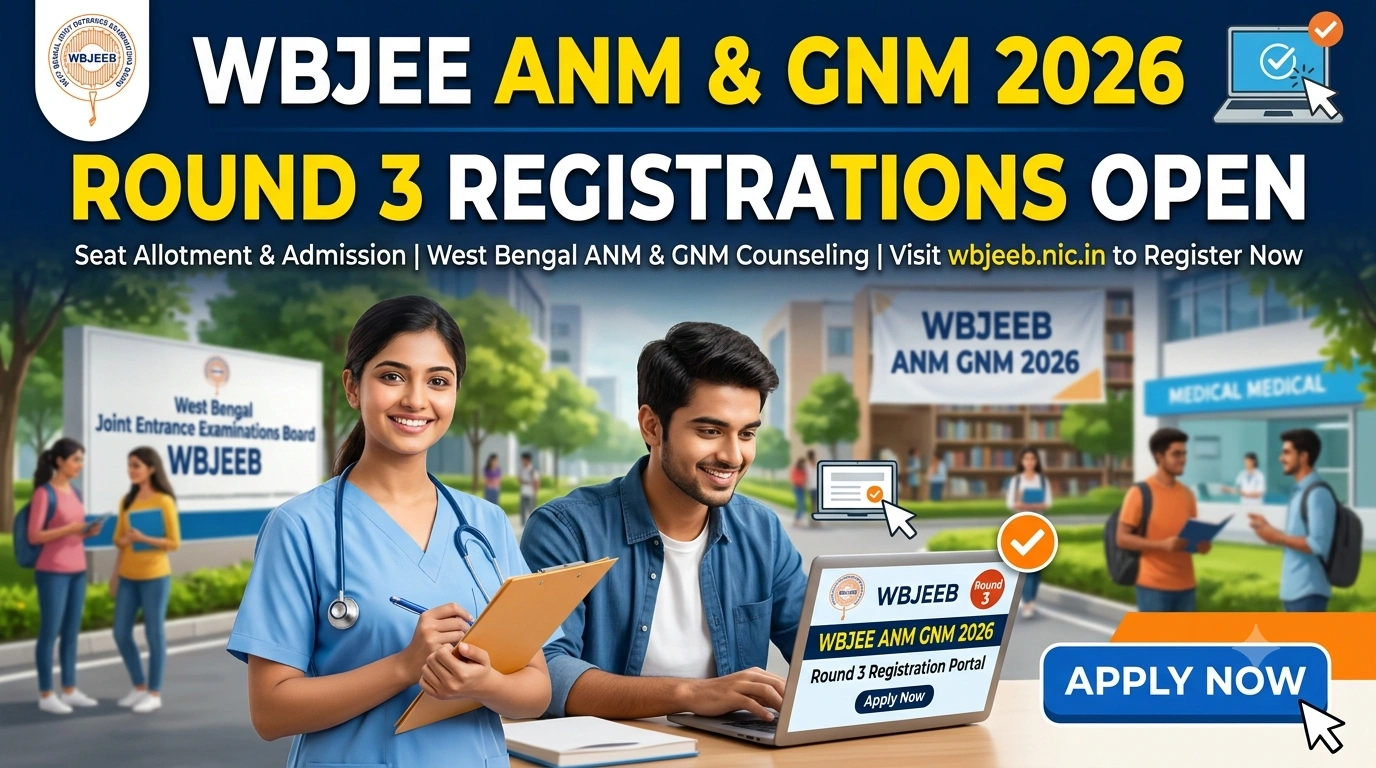 WBJEE ANM & GNM 2026 Round 3 Registrations Open