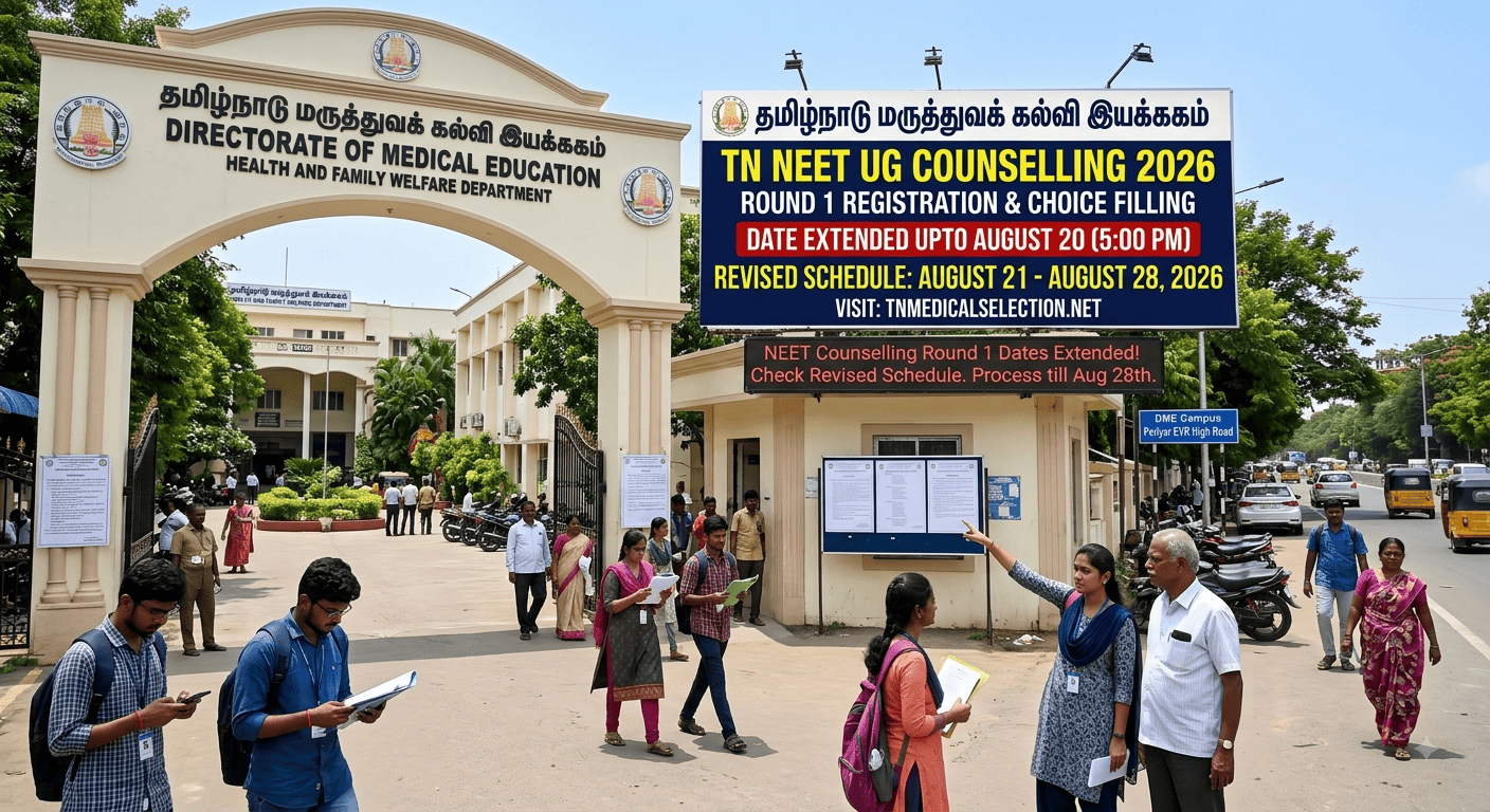 TN NEET UG Counselling 2026: Registration and Choice Filling Deadline Extended;