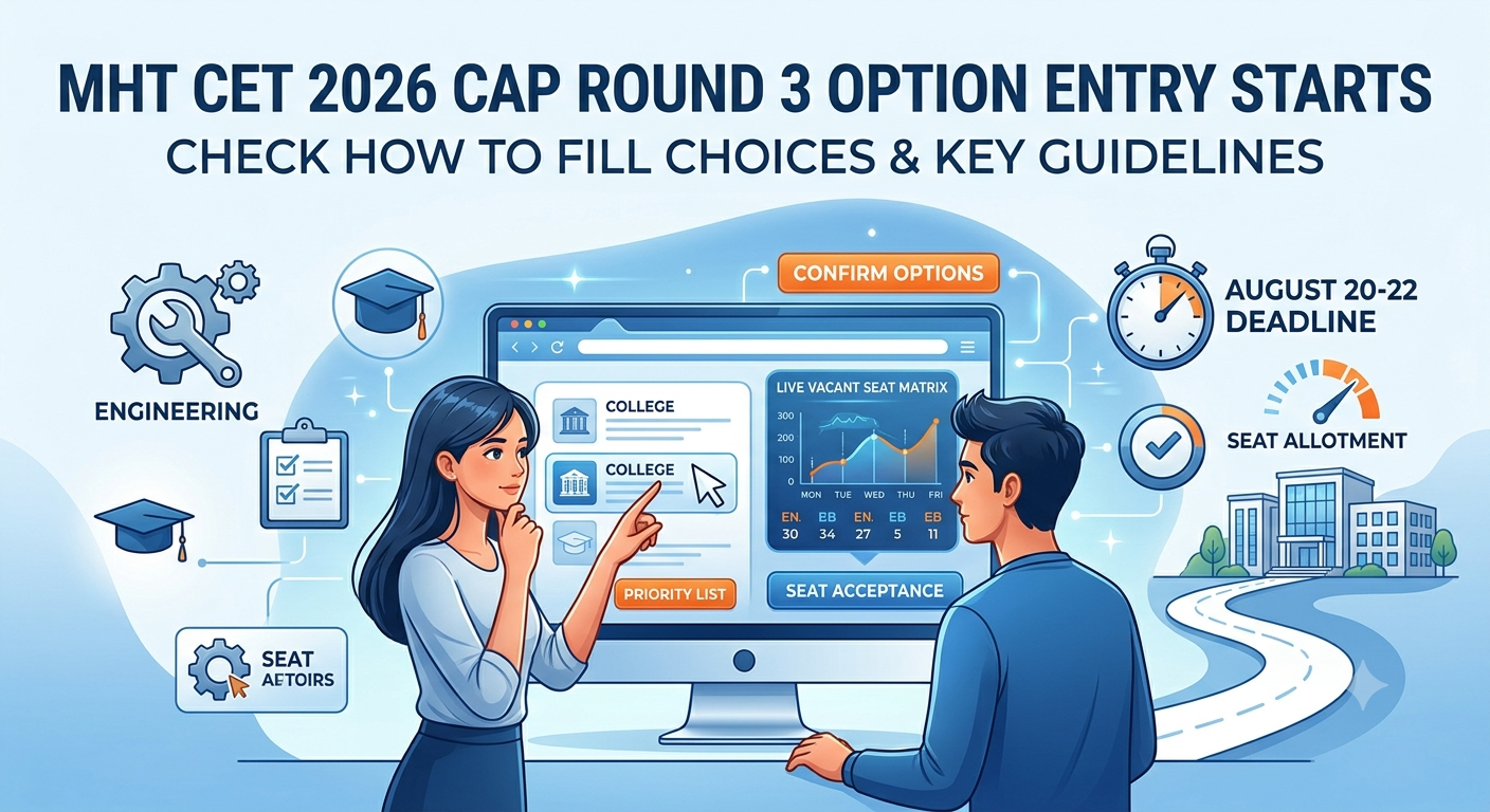MHT CET 2026 CAP Round 3 Option Entry Starts