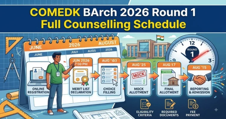 COMEDK BArch 2026 Round 2 Counselling Schedule Out
