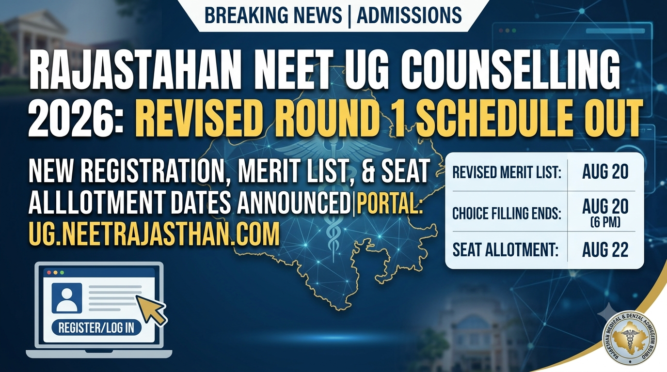 Rajasthan NEET Counselling 2026 Revised Schedule Out