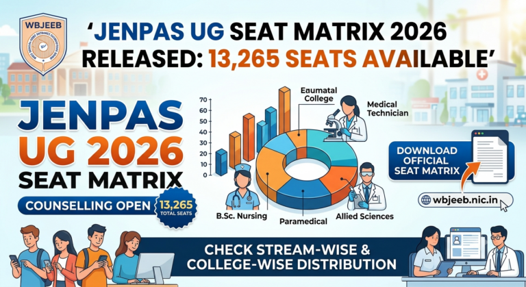 JENPAS UG Seat Matrix 2026 Released: 13,265 Seats Available for Counselling