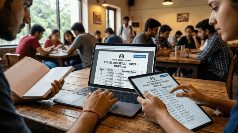 FTII JET 2026 Result for Paper 1 OUT