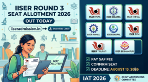 IISER Round 3 Seat Allotment 2026 Released Today: Download Provisional Admission Letter @iiseradmission.in