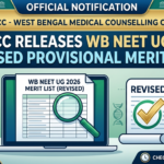 WBMCC Releases WB NEET UG 2026 Revised Provisional Merit List at wbmcc.nic.in