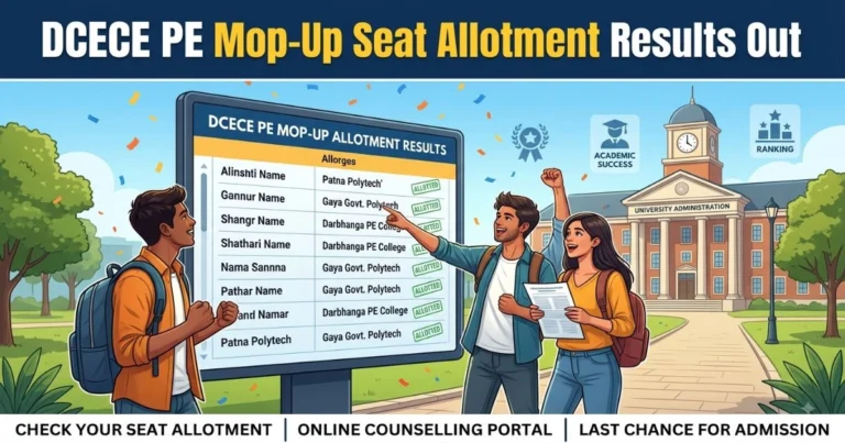 DCECE PE Mop-Up Seat Allotment Results Out