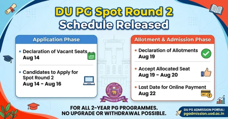 DU PG Spot Round 2 Schedule Released