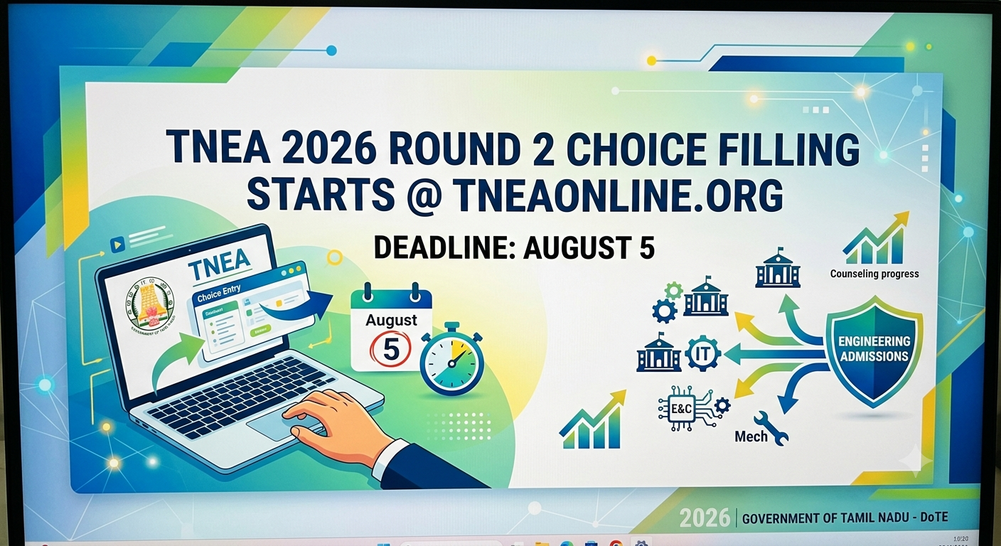 TNEA 2026 Round 2 Choice Filling Starts