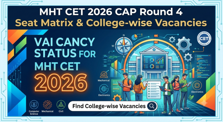 MHT CET 2026 CAP Round 4 Seat Matrix for College-wise Vacancies