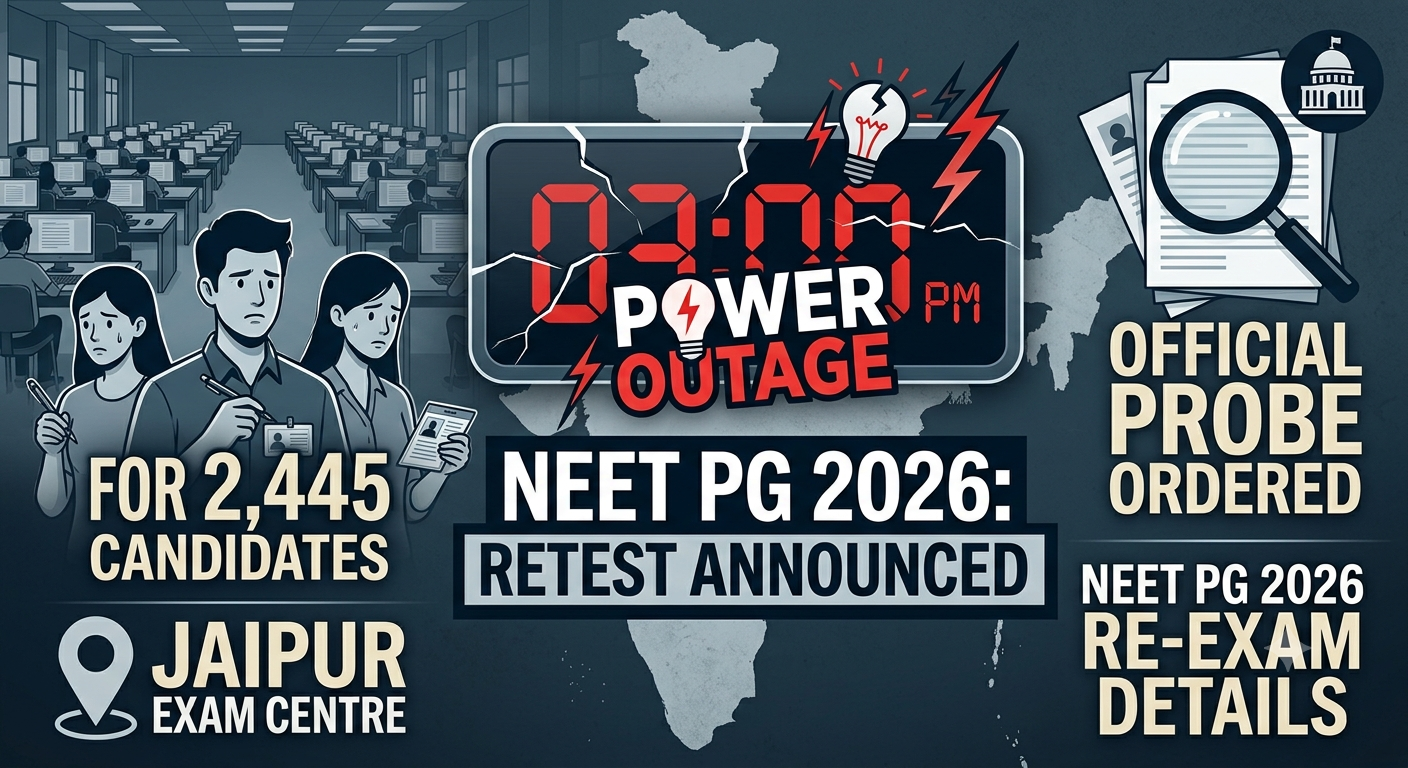 NEET PG 2026: Retest for 2,445 Candidates After Jaipur Power Outage; Probe Ordered