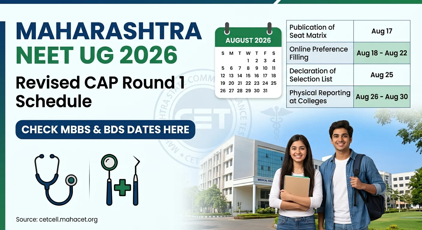 Maharashtra NEET UG 2026 CAP Round 1 Schedule Revised