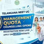 Telangana NEET UG 2026 Management Quota Round 1 Registration Open 13-20 August: Check Schedule, How to Register, Fees & More