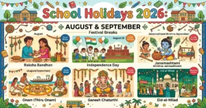 School Holidays August-September 2026: Check Dates for Janamashtmi, Ganesh Chaturthi, Raksha Bandhan & Other Festivals