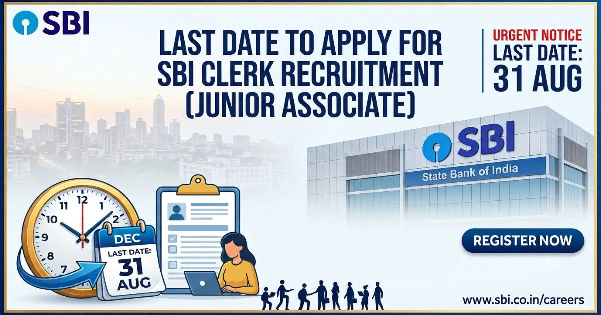 SBI Clerk Recruitment Closing Today