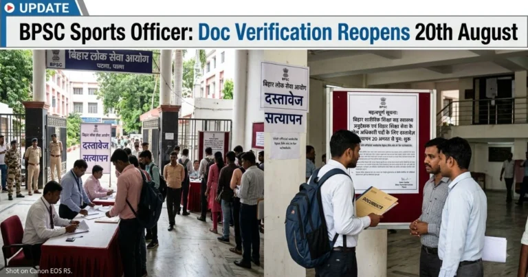 BPSC DSO 2025 Document Verification on 20 Aug