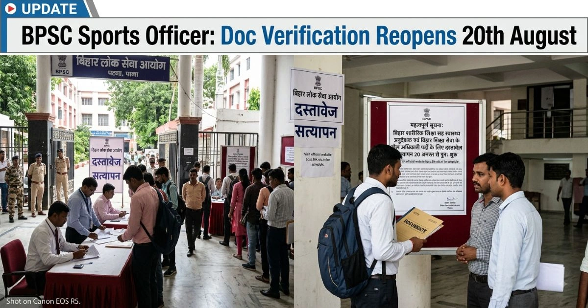 BPSC DSO 2025 Document Verification on 20 Aug